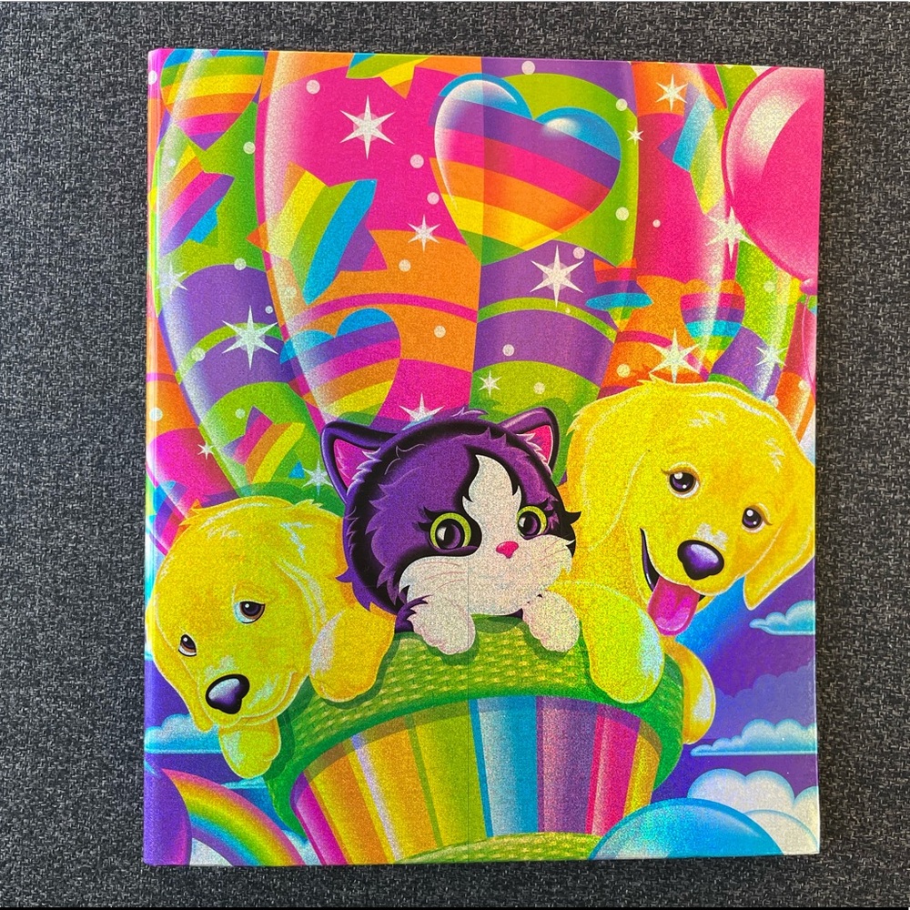 •90’s Lisa Frank Prism 3-Ring Binder Hot Air Balloon•